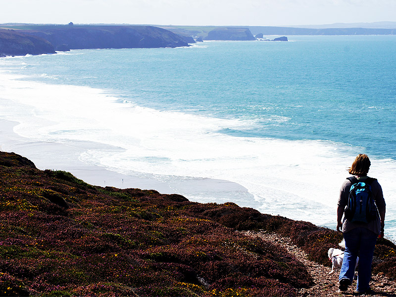 Photo from cliffs at treen looking out Logan rock