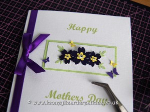 Mothers Day Card - Primrose in purple