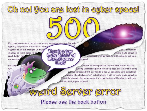 505 server error lizard lost in space