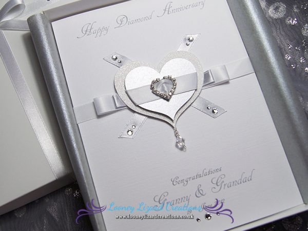 Glitter heart with ribbon detail and heart shaped diamante buckle