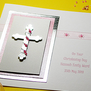 Picture featuring a Christening card