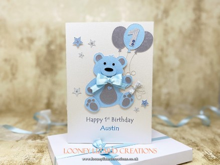 Birthday Bear: Featuring Bear with Birthday Balloons.