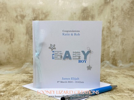 It's a Baby - Handmade to Order. You can personal to your exact requirements by adding your own greeting, sentiment and/or message.