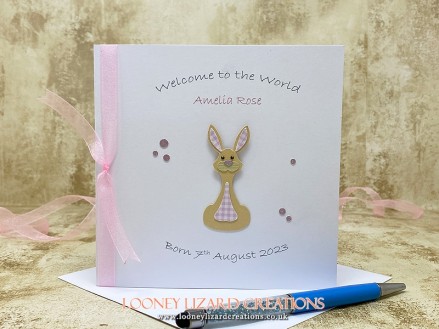 Lil' Bunny - Personalised New Baby Card