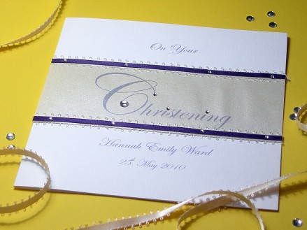 Serenity - Featuring the word Christening in elegant script as the central design feature