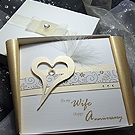 Click to view 'Crystal Cream' Handmade Luxury Anniversary Card 'Crystal Cream' Handmade Luxury Anniversary Card