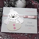 Click to view 'Noel Frost' - Baby Girl Handmade 1st Christmas Card 'Noel Frost' - Baby Girl Handmade 1st Christmas Card