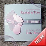 Click to view Cherished - Pink - Handmade New Baby Card Cherished - Pink - Handmade New Baby Card