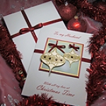 Click to view 'Christmas Baubles' Luxury Handmade Christmas Card 'Christmas Baubles' Luxury Handmade Christmas Card