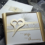 Click to view 'Crystal Cream' Handmade Luxury Anniversary Card 'Crystal Cream' Handmade Luxury Anniversary Card