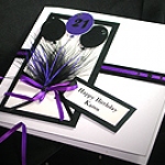 Click to view 'Manhattan - Black & Purple' - Handmade Birthday Card 'Manhattan - Black & Purple' - Handmade Birthday Card