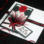 Click to view 'Manhattan - Black & Red' - Handmade Birthday Card 'Manhattan - Black & Red' - Handmade Birthday Card