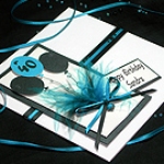 Click to view 'Manhattan - Black & Turquoise' - Handmade Birthday Card 'Manhattan - Black & Turquoise' - Handmade Birthday Card