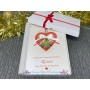 Mistletoe Kisses - Made in traditional christmas colours of red and gold. Fully personalised and includes decorated gift box.