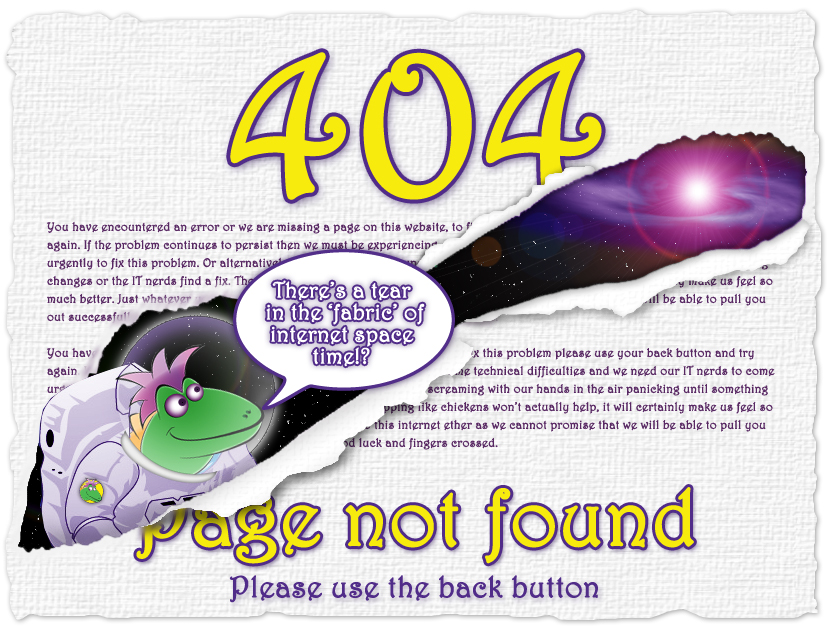 404 Page not found, please use the back button