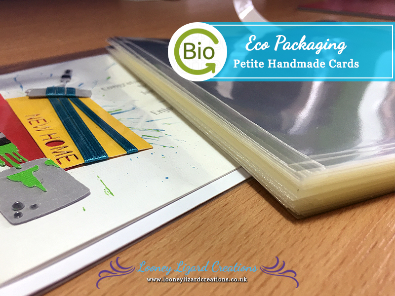card with new biodegradable outer packaging