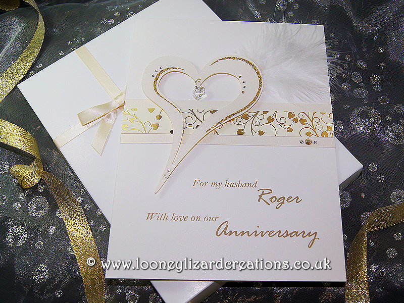  Crystal  Luxury Handmade Anniversary  Card 