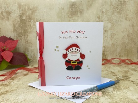 Jolly Santa: Personalised Baby's First Christmas Card
