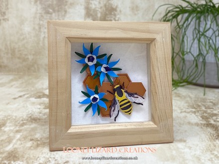 Honey Bee and Borage - Paper Art Frame