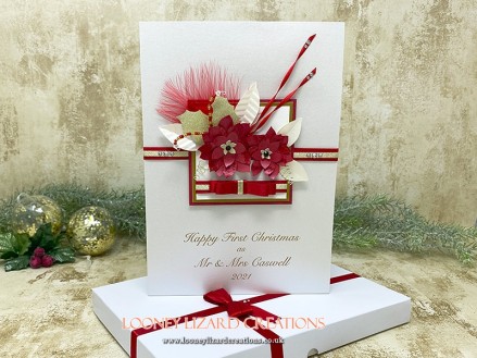 Merry: Luxury Boxed Christmas Card (A5) - Personalise with your own festive wording.
