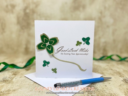 Clove - Featuring a papery four leafed clover in a mix of gold and green