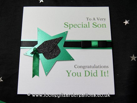 Star Achievement - Handmade Graduation Card; Available in Green