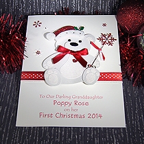 christmas luxury card 1st baby cards bear handmade looneylizardcreations