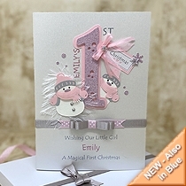 Product shot for: Frosty Fun - Luxury Baby's 1st Christmas Card