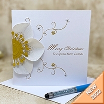 Product shot for: Winter's Rose - Handmade Christmas Card