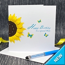 Card featuring a yellow sunflower