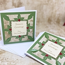 Product shot for: Vintage Holly - Handmade Christmas Card Pack