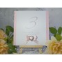 Alice Wedding Collection: Flat table number, shown here in rose pink with white textured board.