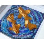 Butterfly Koi - Paper collage pond with copper foil koi fish