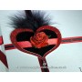 Scarlett - features a red paper rose with a dusting of red glitter, displayed within a layered heart.
