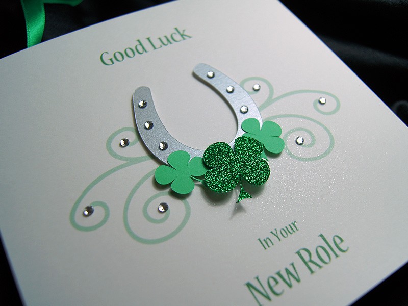 lucky horseshoe handmade good luck card good luck cards