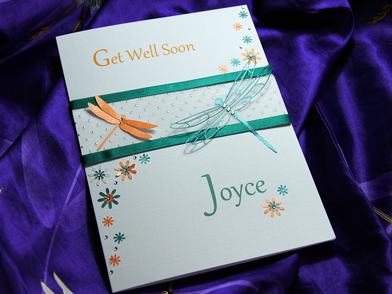 jewel handmade get well soon card