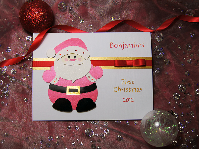 santa handmade babies 1st christmas card babys 1st christmas